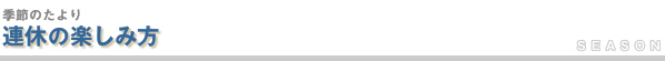 連休の楽しみ方