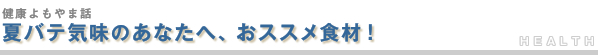 夏バテ気味のあなたへ、おススメ食材!